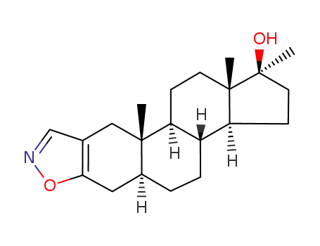 Molecular Structure of 6251-57-6 (17-methyl-(5α)-androstano[2,3-<i>d</i>]isoxazol-17β-ol)
