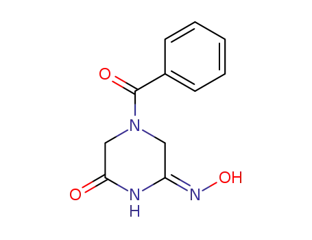 Molecular Structure of 35975-25-8 (1-Benzoyl-5-(hydroxyimino)piperazin-3-one)