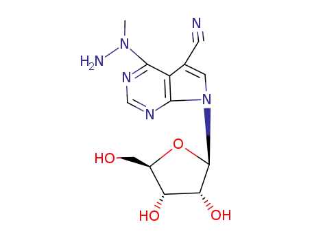 7H-Pyrrolo[2,3-d]pyrimidine-5-carbonitrile, 4-(1-methylhydrazino)-7-beta-D-ribofuranosyl-