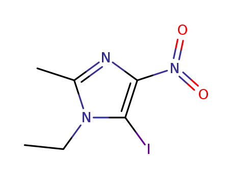 Molecular Structure of 35681-66-4 (1-ETHYL-5-IODO-2-METHYL-4-NITRO-1H-IMIDAZOLE)