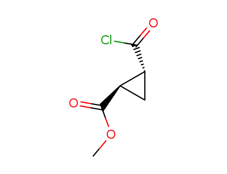 Molecular Structure of 35974-58-4 (Cyclopropanecarboxylic acid, 2-(chlorocarbonyl)-, methyl ester, (1R,2R)-rel- (9CI))
