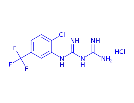 Molecular Structure of 36068-41-4 (2-[2-chloro-5-(trifluoromethyl)phenyl]-1-(diaminomethylidene)guanidine)