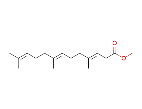 Molecular Structure of 36237-69-1 ((3E,7E)-4,8,12-Trimethyl-3,7,11-tridecatrienoic acid methyl ester)