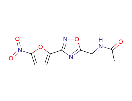 Molecular Structure of 36133-88-7 (N-((3-(5-NITRO-2-FURYL)-1,2,4-OXADIAZOL-5-YL)METHYL)-ACETA.)