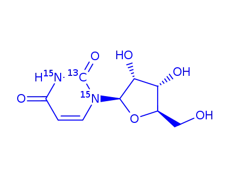 Molecular Structure of 369656-75-7 (URIDINE-2-13C, 1,3-15N2)
