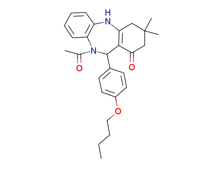 10-acetyl-11-(4-butoxyphenyl)-3,3-dimethyl-2,3,4,5,10,11-hexahydro-1H-dibenzo[b,e][1,4]diazepin-1-one