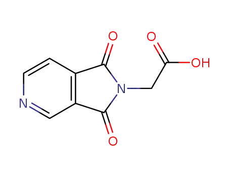 Molecular Structure of 36239-69-7 (1,3-dihydro-1,3-dioxo-2H-Pyrrolo[3,4-c]pyridine-2-acetic acid)