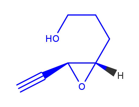 Molecular Structure of 156455-52-6 (Oxiranepropanol, 3-ethynyl-, trans- (9CI))