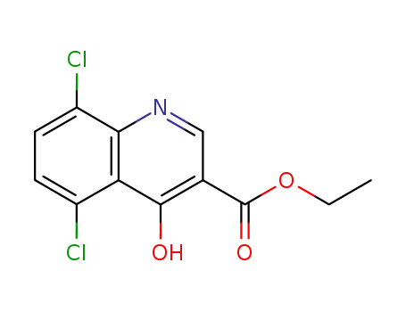 Molecular Structure of 35975-58-7 (5,8-DICHLORO-4-HYDROXY-QUINOLINE-3-CARBOXYLIC ACID ETHYL ESTER)