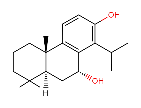 Molecular Structure of 6811-52-5 (2,10-Phenanthrenediol, 4b,5,6,7,8,8a,9,10-octahydro-4b,8,8-trimethyl-1-(1-methylethyl)-, (4bS,8aS,10R)-)