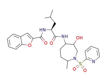 benzofuran-2-carboxylic acid {(S)-1-[3-hydroxy-7-methyl-1-(pyridine-2-sulfonyl)azepan-4-ylcarbamoyl]-3-methylbutyl}amide