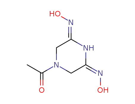 Molecular Structure of 35975-26-9 ([3,5-Bis(hydroxyimino)piperazino](methyl) ketone)