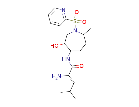Molecular Structure of 403700-47-0 ((S)-2-Amino-4-methyl-pentanoic acid [3-hydroxy-7-methyl-1-(pyridine-2-sulfonyl)-azepan-4-yl]-amide)