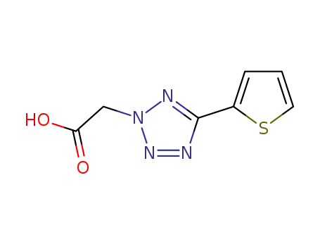 Molecular Structure of 36855-10-4 ((5-THIEN-2-YL-2H-TETRAZOL-2-YL)ACETIC ACID)