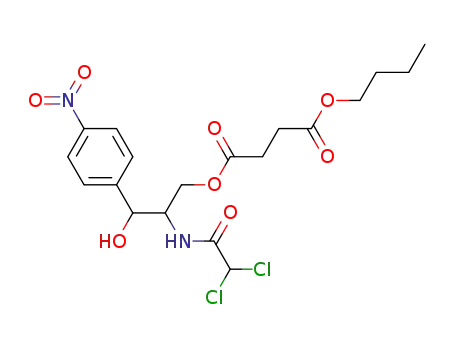 Molecular Structure of 36335-30-5 (Butanedioic acid 1-butyl 4-[(2R,3R)-2-(dichloroacetylamino)-3-hydroxy-3-(4-nitrophenyl)propyl] ester)