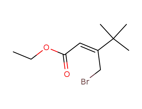 Molecular Structure of 36976-65-5 ((Z)-3-(Bromomethyl)-4,4-dimethyl-2-pentenoic acid ethyl ester)