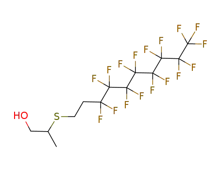 Molecular Structure of 36880-12-3 (2-(3,3,4,4,5,5,6,6,7,7,8,8,9,9,10,10,10-heptadecafluoro-decylsulfanyl)-propan-1-ol)