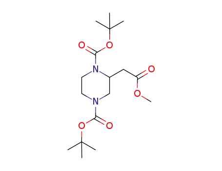Molecular Structure of 368441-99-0 (METHYL 1,4-DI-BOC-PIPERAZINE-2-ACETATE)