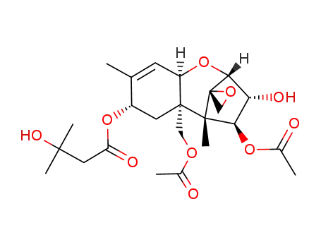Molecular Structure of 97373-18-7 ((3beta,4alpha,8alpha,12xi)-4,15-bis(acetyloxy)-3-hydroxy-12,13-epoxytrichothec-9-en-8-yl 3-hydroxy-3-methylbutanoate)