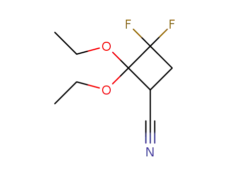 2,2-diethoxy-3,3-difluoro-cyclobutanecarbonitrile