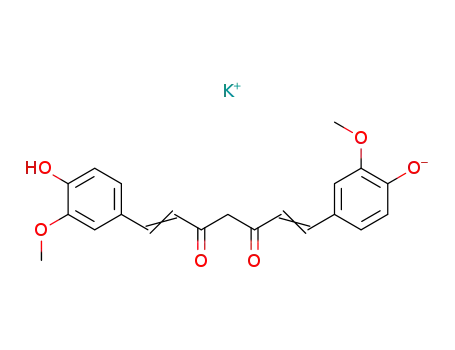 Molecular Structure of 36557-17-2 (1,7-bis-(4-hydroxy-3-methoxy-phenyl)-hepta-1,6-diene-3,5-dione; potassium-compound)