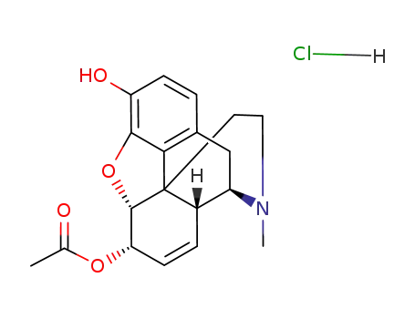 Molecular Structure of 36418-22-1 (6-monoacetylmorphine hydrochloride)