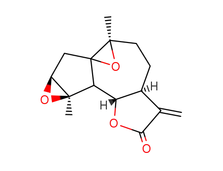 Molecular Structure of 139343-89-8 (2H-Bisoxireno[2,3:8,8a]azuleno[4,5-b]furan-7(3aH)-one,octahydro-3a,8c-dimethyl-6-methylene-, (1aR,2aR,3aS,5aS,8aS,8bS,8cS)-)