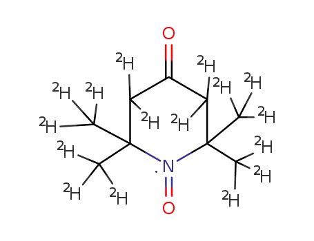 Molecular Structure of 36763-53-8 (4-OXO-2,2,6,6-TETRAMETHYLPIPERIDINE-D16-1-OXYL)