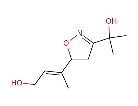 Molecular Structure of 133589-19-2 ((+/-)-(E)-4,5-dihydro-5-(3-hydroxy-1-methyl-1-propenyl)-α,α-dimethyl-3-isoxazolemethanol)