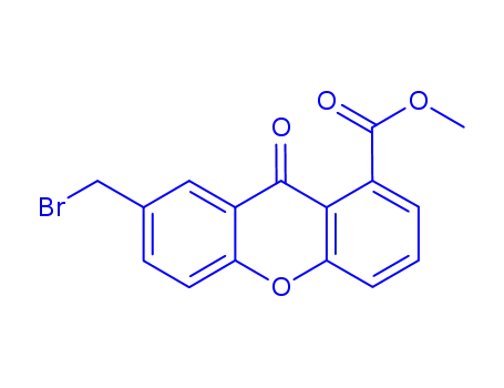 Molecular Structure of 328526-38-1 (7-(BROMOMETHYL)-9-OXO-9H-XANTHENE-1-CARBOXYLIC ACID, METHYL ESTER)