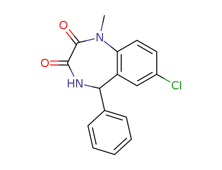 Molecular Structure of 3294-96-0 (Temazepam Related Compound F (15 mg) (7-chloro-1-methyl-5-phenyl-4,5-dihydro-1H-1,4-benzodiazepine-2,3-dione))