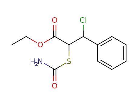 Molecular Structure of 37073-56-6 (α-[(Carbamoyl)thio]-β-chlorobenzenepropionic acid ethyl ester)