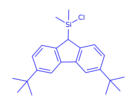 Molecular Structure of 329722-47-6 (3,6-BIS[(1,1-DIMETHYLETHYL)-9H-FLUOREN-9-YL]CHLORODIMETHYL-SILANE)