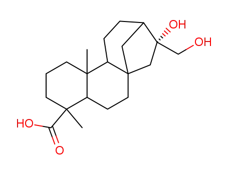Molecular Structure of 3301-61-9 (ent-16beta,17-Dihydroxy-19-kauraic acid)