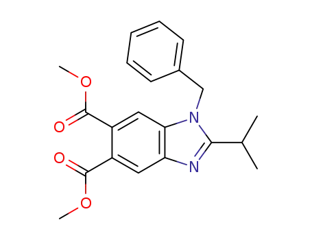 Molecular Structure of 37391-28-9 (dimethyl 1-benzyl-2-(propan-2-yl)-1H-benzimidazole-5,6-dicarboxylate)