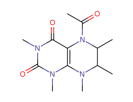 Molecular Structure of 37921-30-5 (2,4(1H,3H)-Pteridinedione,  5-acetyl-5,6,7,8-tetrahydro-1,3,6,7,8-pentamethyl-)