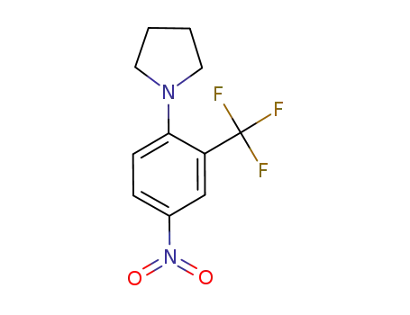 Molecular Structure of 330177-40-7 (1-[4-Nitro-2-(trifluoroMethyl)phenyl]pyrrolidine)