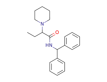 Molecular Structure of 37390-25-3 (1-Piperidineacetamide, N-(diphenylmethyl)-alpha-ethyl-)