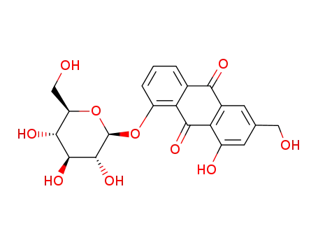 Molecular Structure of 33037-46-6 (Aloe-eModin-8-O-β-D-glucopyranoside)