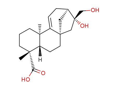 Molecular Structure of 55483-24-4 (ent-16β,17-dihydroxy-9(11)-kauren-19-oic acid)