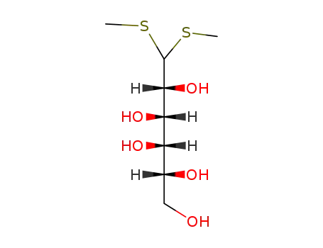 Molecular Structure of 33156-16-0 (6,6-bis(methylsulfanyl)hexane-1,2,3,4,5-pentol (non-preferred name))