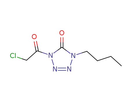 Molecular Structure of 37495-09-3 (5H-Tetrazol-5-one, 1-butyl-4-(chloroacetyl)-1,4-dihydro- (9CI))
