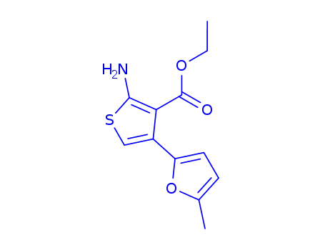 Molecular Structure of 378196-87-3 (2-AMINO-4-(5-METHYL-FURAN-2-YL)-THIOPHENE-3-CARBOXYLIC ACID ETHYL ESTER)