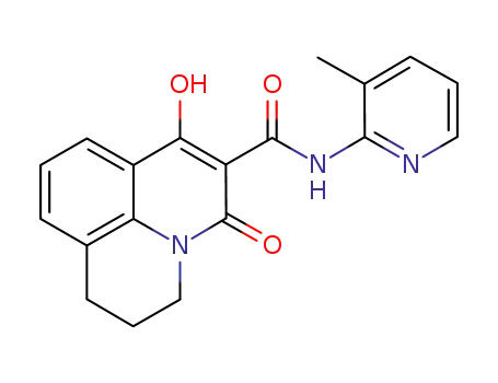 Molecular Structure of 378212-24-9 (3-hydroxy-N-(3-methylpyridin-2-yl)-1-oxo-6,7-dihydro-1H,5H-pyrido[3,2,1-ij]quinoline-2-carboxamide)