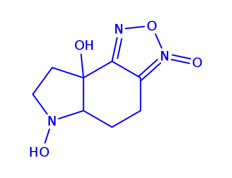 Molecular Structure of 331853-25-9 (8aH-Pyrrolo[3,2-e]-2,1,3-benzoxadiazol-8a-ol, 4,5,5a,6,7,8-hexahydro-6-hydroxy-, 3-oxide (9CI))