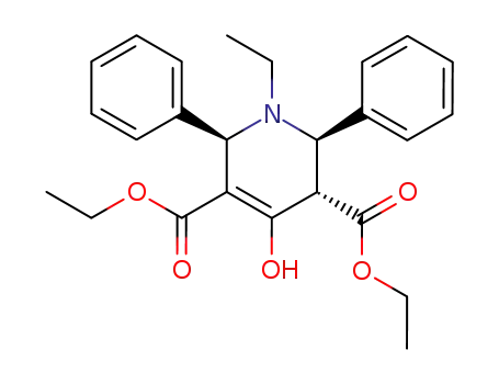Molecular Structure of 17797-55-6 ((+/-)-1-ethyl-4-hydroxy-2<i>t</i>,6<i>t</i>-diphenyl-1,2,3,6-tetrahydro-pyridine-3<i>r</i>,5-dicarboxylic acid diethyl ester)