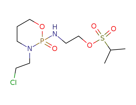 2-프로판술폰산, 2-((3-(2-클로로에틸)테트라히드로-2H-1,3,2-옥사자 포스포린-2-일)아미노)에틸 에스테르, P-옥사이드