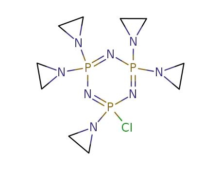 Molecular Structure of 3776-18-9 (2,2,4,4,6-pentakis(aziridin-1-yl)-6-chloro-1,3,5,2lambda~5~,4lambda~5~,6lambda~5~-triazatriphosphinine)