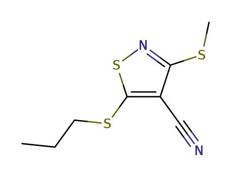 Molecular Structure of 37572-29-5 (3-(Methylthio)-5-(propylthio)-4-isothiazolecarbonitrile)