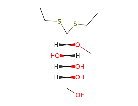Molecular Structure of 3767-34-8 (2-O-Methyl-D-glucose diethyl dithioacetal)